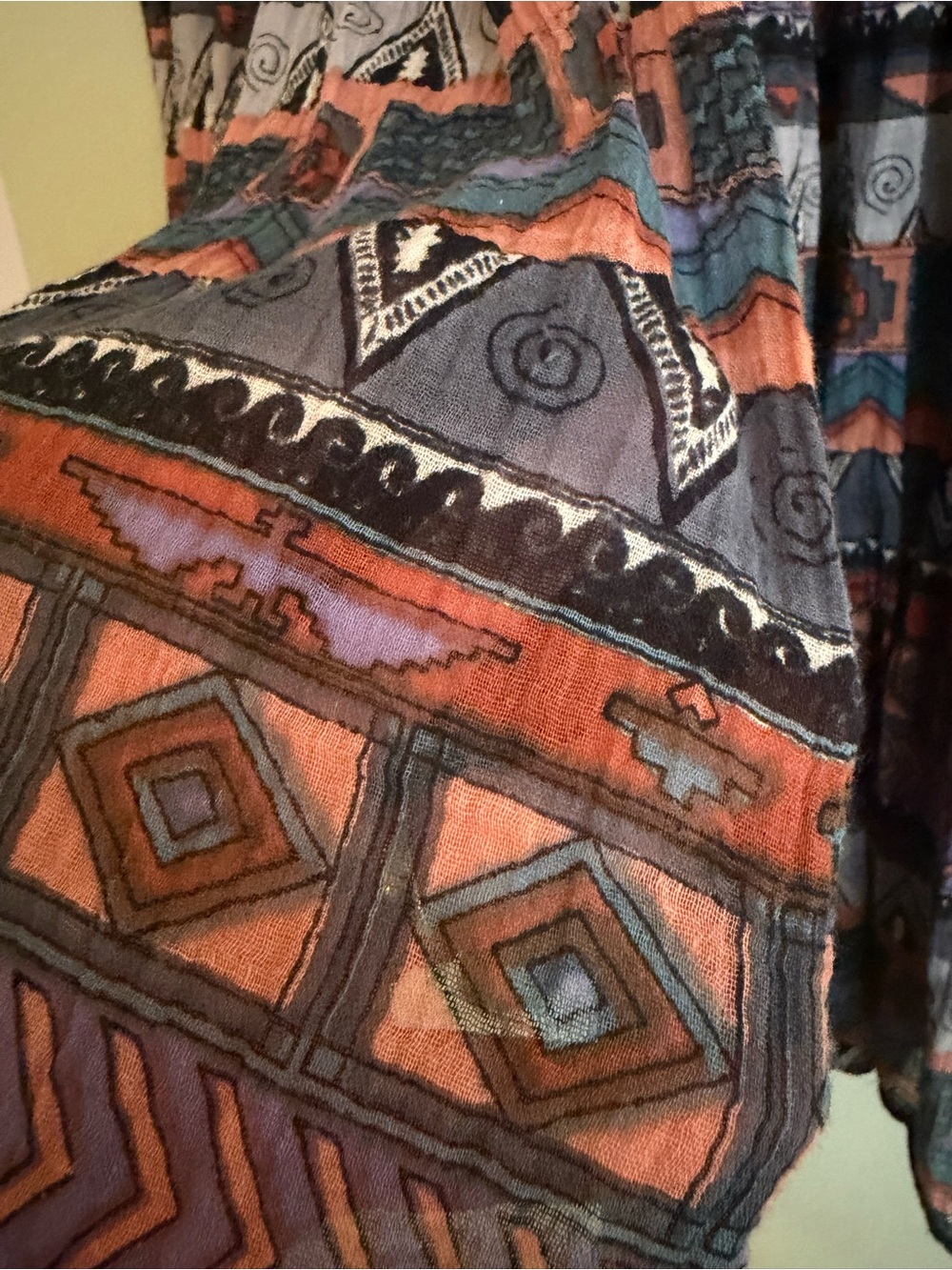 Papillon Cotton Maxi Skirt One Size Sheer Southwestern Boho Cowgirl S M L XL 2XL - Picture 5 of 12